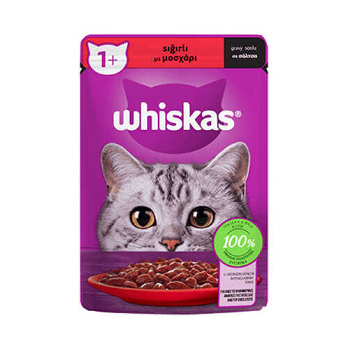 Whiskas Pouch Gravy Soslu Sığır Etli Yaş Kedi Maması 85gr